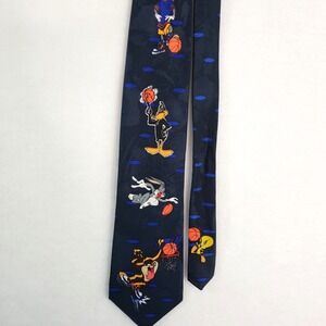 Looney Tunes Space‎ Jam Tie Bugs Bunny Daffy Duck Tweety Taz Basketball Mens